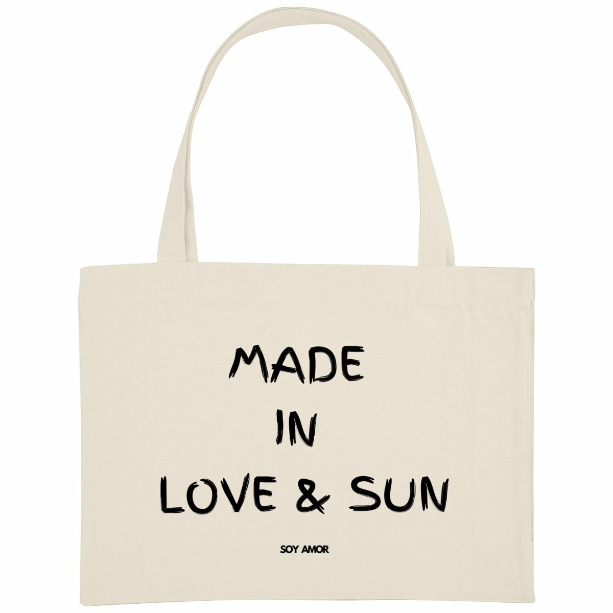 TOTE BAG couleur crème marque Soy amor avec inscription Made in love & sun